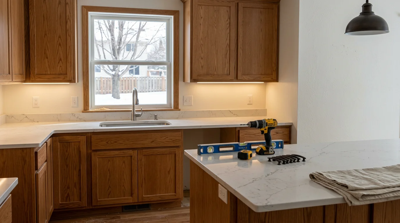 Custom kitchen remodel with new cabinets and countertops in a Twin Cities home