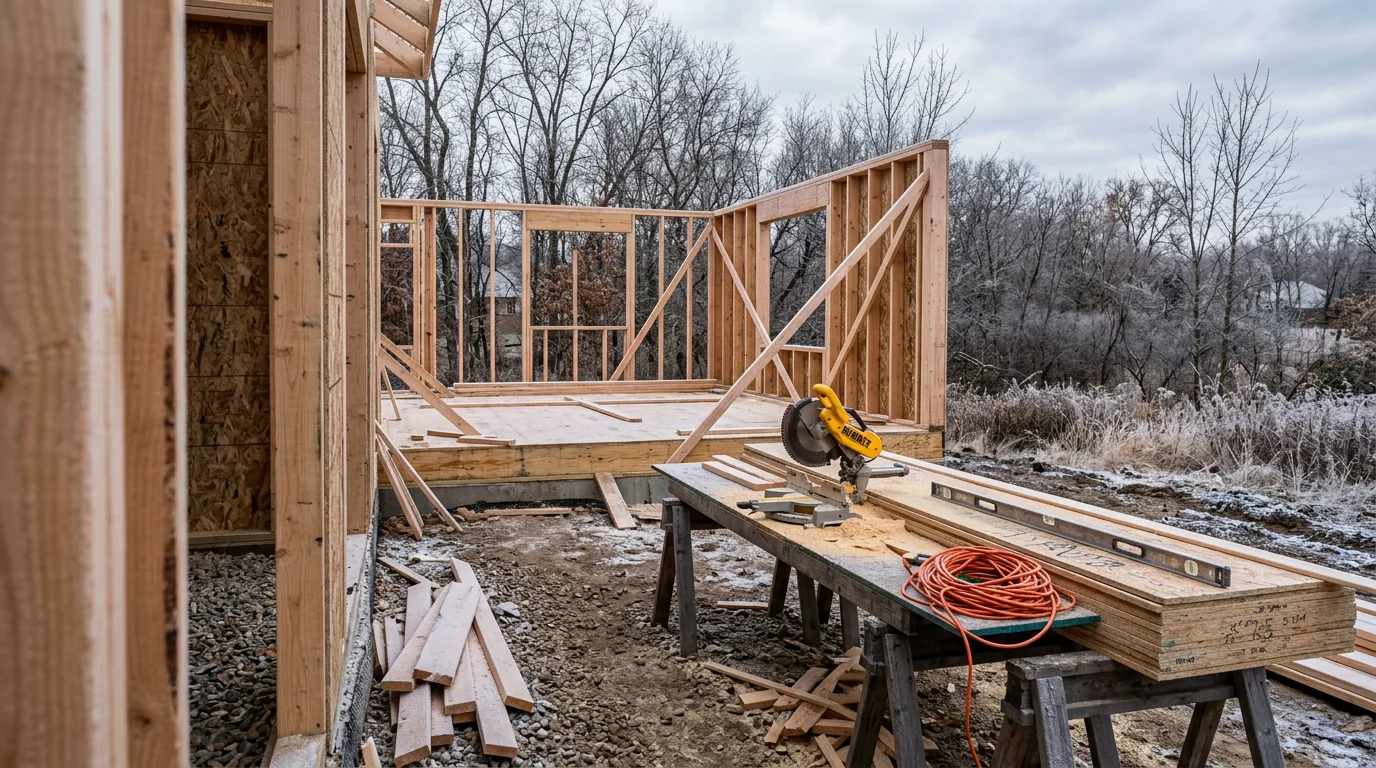 A newly completed custom home in Maple Grove, MN, with a modern exterior, large windows, and a landscaped front yard on a residential lot. The home reflects a fully custom build designed for a Twin Cities family.